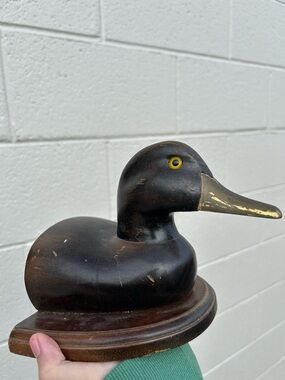 Dark Brown Wooden Duck Décor bookend